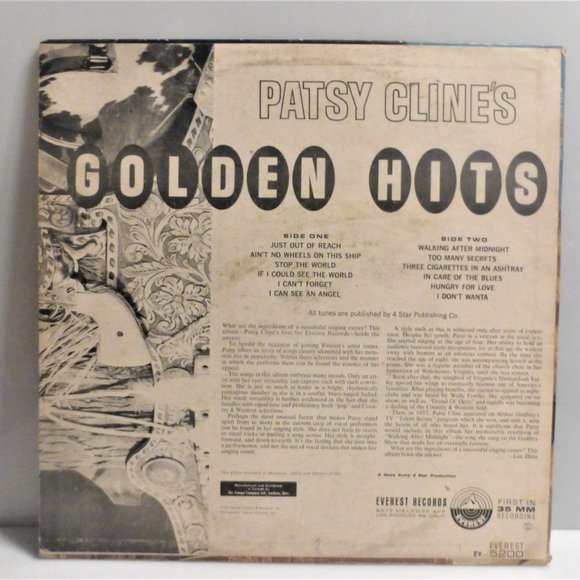 1st Press PATSY CLINES Golden Hits Vinyl LP Record Compo Co. Ltd #EV5200 - Picture 4 of 4